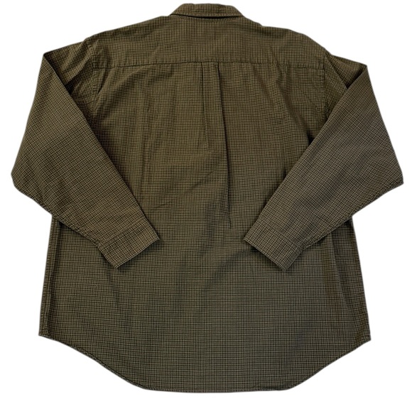 VTG Y2K Gap Classic Oxford Button Down Shirt All Cotton Green Check Pocket Large - Picture 9 of 14